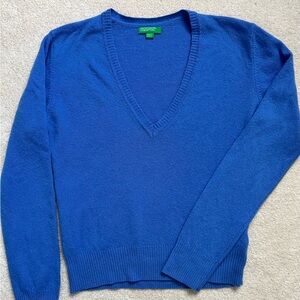 Vintage Blue Women’s V-Neck Sweater
